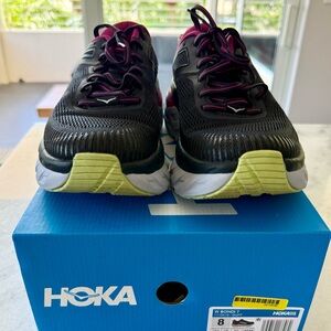 Hoka Black and Purple Athletic Shoes